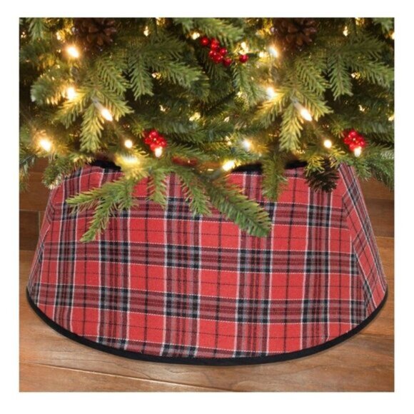 NEW 22" Plaid Fabric Christmas Tree Collar - Picture 1 of 4
